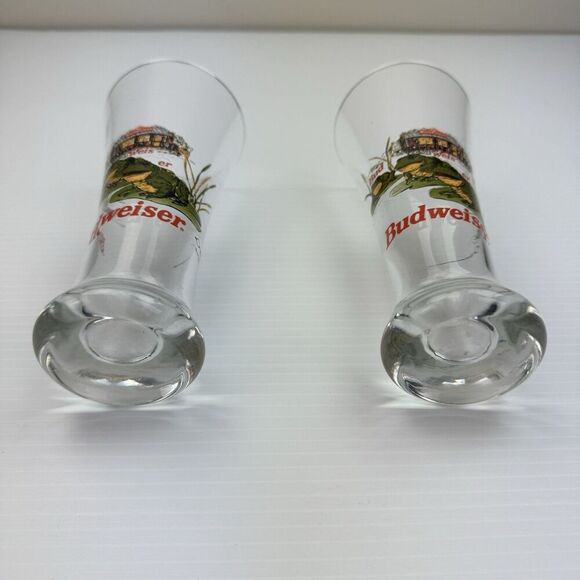 Set Vintage ‘96 Budweiser Frog Pilsner Beer Glasses "Bud Weis Er" Anheuser Busch - Picture 10 of 10